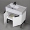 Modern Bathroom Vanity, 32 Inch, Marble Style Sink, Free Standing