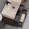 Floating Bathroom Vanity, Modern, Walnut, 32 Inch, Travertine Style Sink