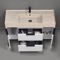 Modern Bathroom Vanity, 48 Inch, Travertine Style Sink, Free Standing