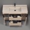 Floating Bathroom Vanity, Modern, 48 Inch, Travertine Style Sink