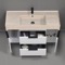 Floating Bathroom Vanity, Modern, 48 Inch, Travertine Style Sink