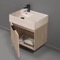 Floating Small Bathroom Vanity, Modern, 24 Inch, Travertine Style Sink