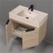 Floating Bathroom Vanity, Modern, 32 Inch, Travertine Style Sink