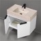 Floating Bathroom Vanity, Modern, 32 Inch, Travertine Style Sink
