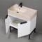 Modern Bathroom Vanity, 32 Inch, Travertine Style Sink, Free Standing