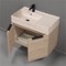 Floating Bathroom Vanity, Modern, 32 Inch, Travertine Style Sink