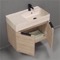 Floating Bathroom Vanity, Modern, 32 Inch, Travertine Style Sink