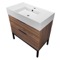 Modern Bathroom Vanity, Walnut, 32 Inch, Free Standing