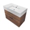 Floating Bathroom Vanity, Modern, Walnut, 32 Inch
