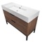 Modern Bathroom Vanity, Walnut, 48 Inch, Free Standing