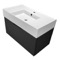 Black Floating Bathroom Vanity, Modern, 32 Inch