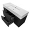48 Inch Floating Black Bathroom Vanity, Modern