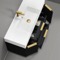 48 Inch Floating Bathroom Vanity With Sink - Modern, Matte Black, Gold Handles