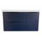 Blue Wall Mounted Bathroom Vanity, Modern, 36 Inch