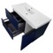 Blue Wall Mounted Bathroom Vanity, Modern, 36 Inch