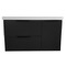 36 Inch Black Wall Mounted Bathroom Vanity, Modern