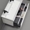 Double Floating Bathroom Vanity, Modern, 40 Inch
