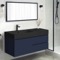 Wall Mounted Small Bathroom Vanity, Modern, Blue, 48 Inch