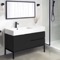 48 Inch Matte Black Free Standing Bathroom Vanity