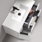 40 Inch White Wall Mounted Bathroom Vanity, Modern