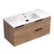 40 Inch Floating Bathroom Vanity With Sink - Modern, Weathered Light Oak