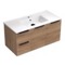 40 Inch Floating Bathroom Vanity With Sink - Modern, Weathered Light Oak