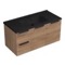 40 Inch Floating Bathroom Vanity With Black Sink - Modern, Weathered Light Oak