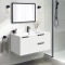 40 Inch White Wall Mounted Bathroom Vanity, Modern