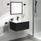 Wall Mounted Small Black Bathroom Vanity, Modern, 26 Inch
