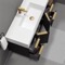 48 Inch Floating Bathroom Vanity With Sink - Modern, Matte Black, Gold Handles
