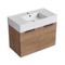 32 Inch Floating Bathroom Vanity With Sink - Modern, Weathered Light Oak