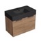 32 Inch Floating Bathroom Vanity With Black Sink - Modern, Weathered Light Oak