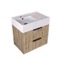 Fluted Floating Bathroom Vanity - 24 Inch, Small, Modern, Rustic Brown Oak, Fluted Cabinet