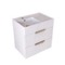 Fluted Floating Bathroom Vanity - 24 Inch, Modern, Glossy White, Gold Handles, Fluted Cabinet