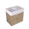 Fluted Floating Bathroom Vanity - 24 Inch, Small, Modern, Rustic Brown Oak, Chrome Handles, Fluted Cabinet