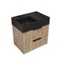 Fluted Floating Bathroom Vanity - 24 Inch, Small, Modern, Rustic Brown Oak, Fluted Cabinet