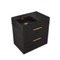 Fluted Black Floating Bathroom Vanity - 24 Inch, Small, Modern, Matte Black, Gold Handles, Fluted Cabinet