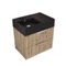 Fluted Floating Bathroom Vanity - 24 Inch, Small, Modern, Rustic Brown Oak, Chrome Handles, Fluted Cabinet