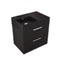 Fluted Black Floating Bathroom Vanity - 24 Inch, Small, Modern, Matte Black, Chrome Handles, Fluted Cabinet