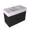 Fluted Floating Bathroom Vanity - 32 Inch, Modern, Matte Black, Fluted Cabinet