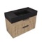 Fluted Floating Bathroom Vanity - 32 Inch, Modern, Rustic Brown Oak, Fluted Cabinet