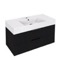 Fluted Floating Bathroom Vanity - 40 Inch, Modern, Matte Black, Fluted Cabinet