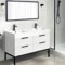 Modern Double Bathroom Vanity, 48 Inch, Free Standing