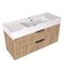 Fluted Floating Bathroom Vanity - 48 Inch, Modern, Rustic Brown Oak, Fluted Cabinet