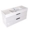 Fluted Floating Bathroom Vanity - 48 Inch, Modern, Glossy White, Fluted Cabinet