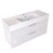 Fluted Floating Bathroom Vanity - 48 Inch, Modern, Glossy White, Chrome Handles, Fluted Cabinet