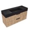 Fluted Floating Bathroom Vanity - 48 Inch, Modern, Rustic Brown Oak, Fluted Cabinet