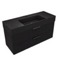 Fluted Black Floating Bathroom Vanity - 48 Inch, Modern, Matte Black, Fluted Cabinet
