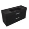 Fluted Black Floating Bathroom Vanity - 48 Inch, Modern, Matte Black, Chrome Handles, Fluted Cabinet