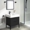 Modern Small Black Bathroom Vanity, 24 Inch, Free Standing